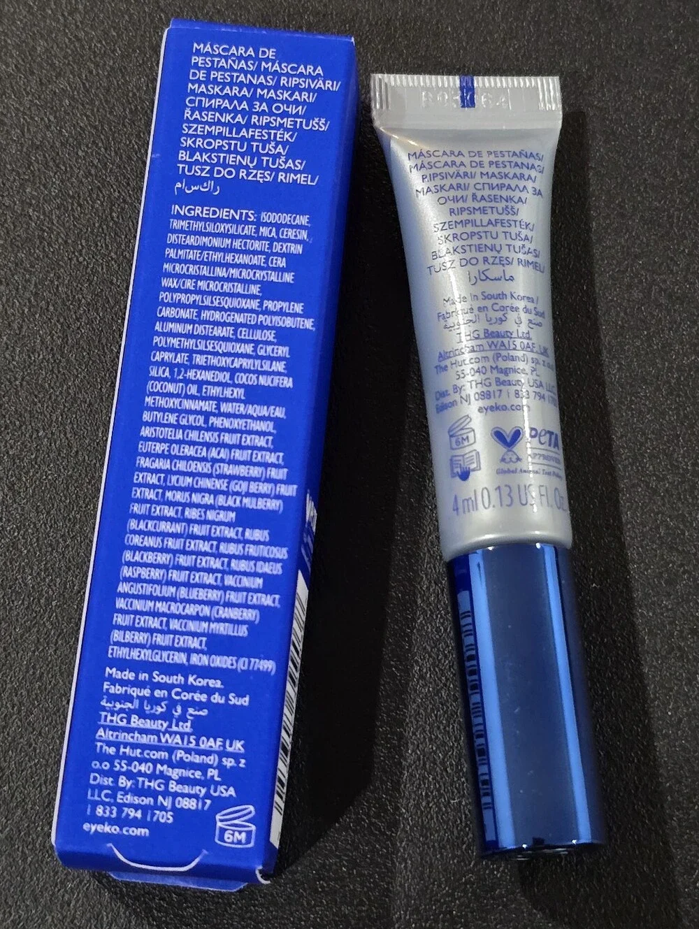 NWT Eyeko London Beach Waterproof Mascara Volume & Lift in Black Noir 4ml